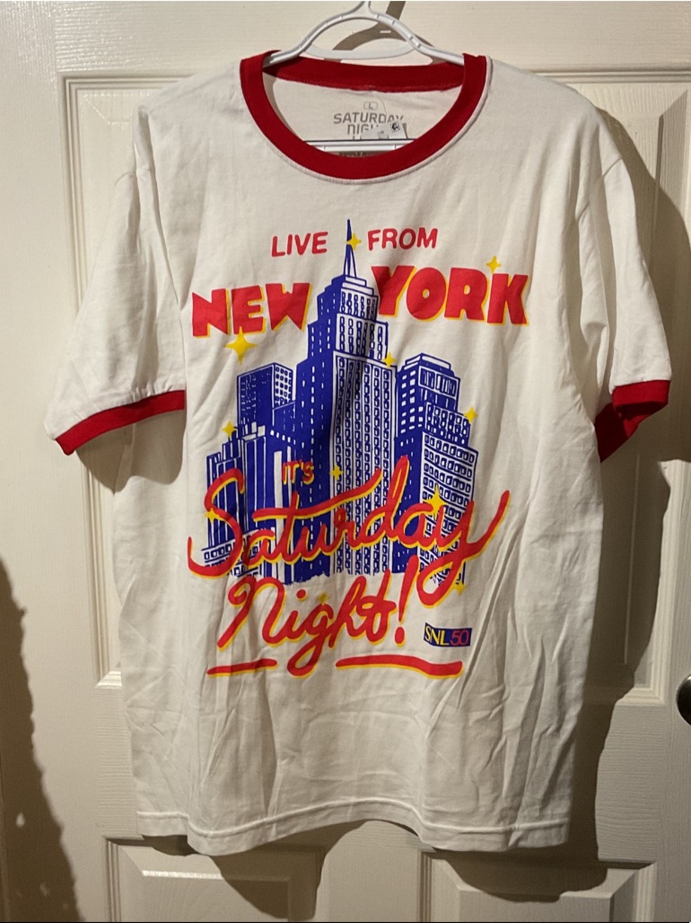 NWT Saturday Night Live "Live From New York" Graphic 50th Anniversary Tee